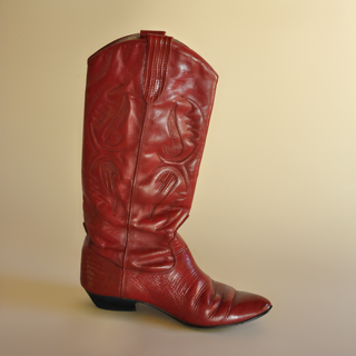 Vintage Red Leather Cowboy Boots (8.5)