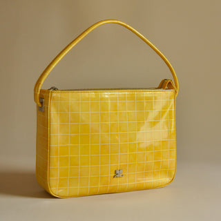 Courrèges Marigold Patent Checked Bag