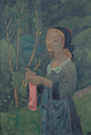 Knitter with Pink Stockings Print, 1920
