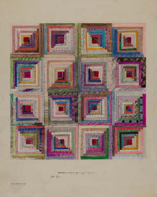 Silk Patchwork for Pillow Print, Index of American Design Collection