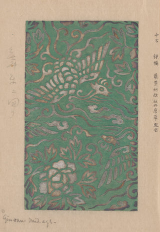 Textile Design with Bird & Flower Motif Print, 1878