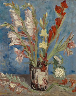 Vase with Garden Gladiolus & Chinese Asters Print, 1886