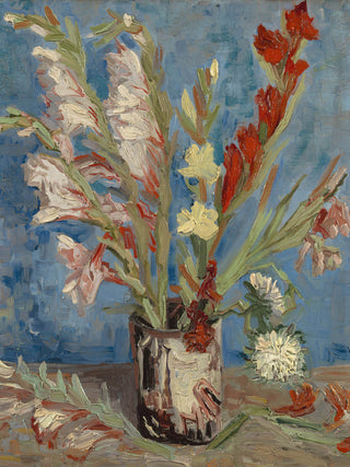 Vase with Garden Gladiolus & Chinese Asters Print, 1886