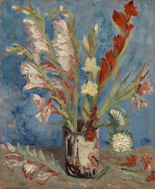 Vase with Garden Gladiolus & Chinese Asters Print, 1886