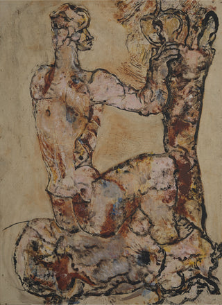 Zittend Roze Naakt Print, 1928