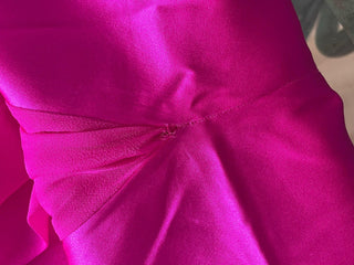 1990s-00s Hot Pink Silk Charmeuse Dress with Flounce Detailing & Laced Back (2-4)
