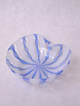 Blue Murano Latticino Glass Catchall