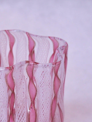 Pink Murano Latticino Glass Vessel