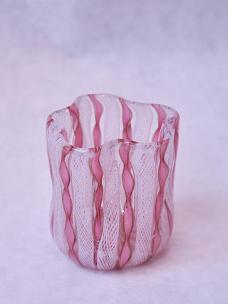 Pink Murano Latticino Glass Vessel
