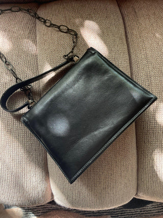 1970s Top Handle Bag with Crossbody Chain and Coin Purse