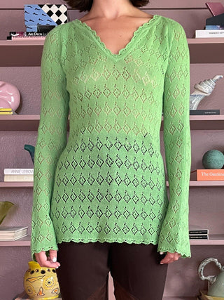 Green Cashmere Knit Top (M)
