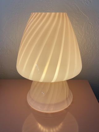 1970s Peachy Pink Murano Mushroom Lamp