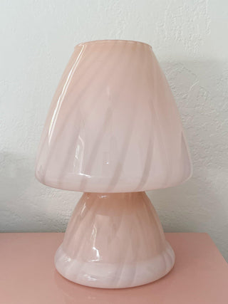 1970s Peachy Pink Murano Mushroom Lamp