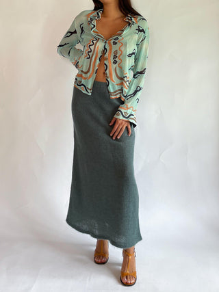 2000s Wool and Alpaca Knit Skirt (M-XL)