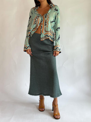 2000s Wool and Alpaca Knit Skirt (M-XL)