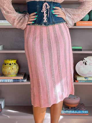 1970s-80s Pink Knit Skirt (4)