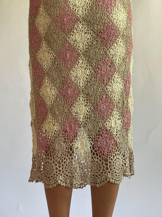 2000s Crocheted Diamond Dress (L-XL)