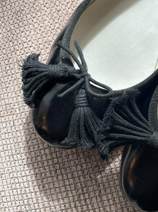 Repetto Black Ballet Flats with Removable Tassels, Made in France (39.5)