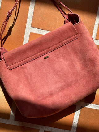 SS 2002 Tom Ford Gucci Pink Suede Heart Stitched Crossbody, Made in Italy