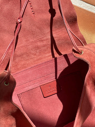 SS 2002 Tom Ford Gucci Pink Suede Heart Stitched Crossbody, Made in Italy