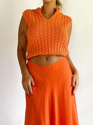 1960s Orange Knit Vest (M-L)