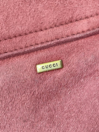 SS 2002 Tom Ford Gucci Pink Suede Heart Stitched Crossbody, Made in Italy
