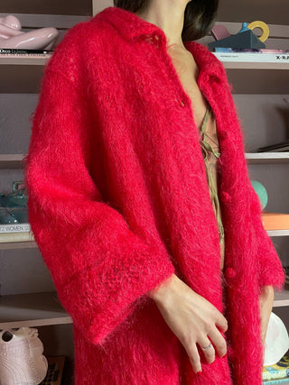 1960s Red Mohair Coat (S-L)