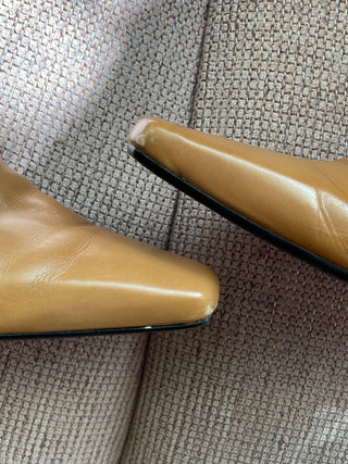 1990s-00s Stuart Weitzman Camel Ankle Boots, Made in Spain (7.5)