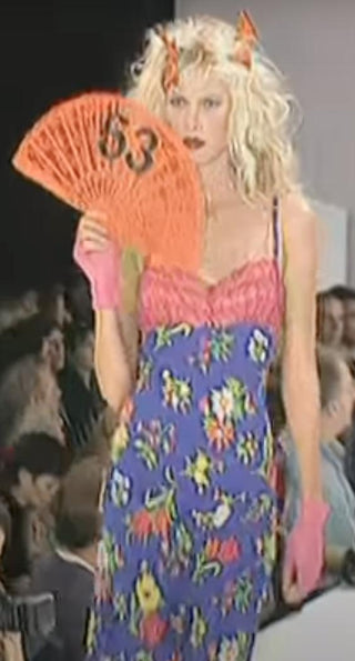 1990s Betsey Johnson Neon Floral Mini Dress (M)