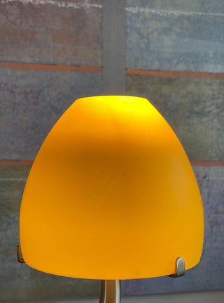 Wavy Lamp with Yellow Glass Shade