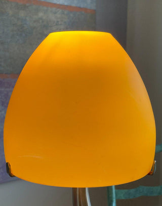 Wavy Lamp with Yellow Glass Shade