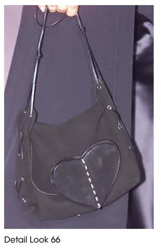 SS 2002 Tom Ford Gucci Pink Suede Heart Stitched Crossbody, Made in Italy