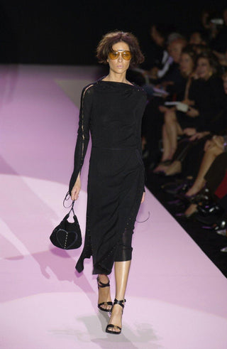 SS 2002 Tom Ford Gucci Pink Suede Heart Stitched Crossbody, Made in Italy